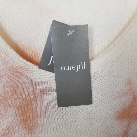 *NEW* J. Jill pure jill Linen Cotton Deep V-neck Sweater Peaches & Cream Size M - Picture 7 of 9